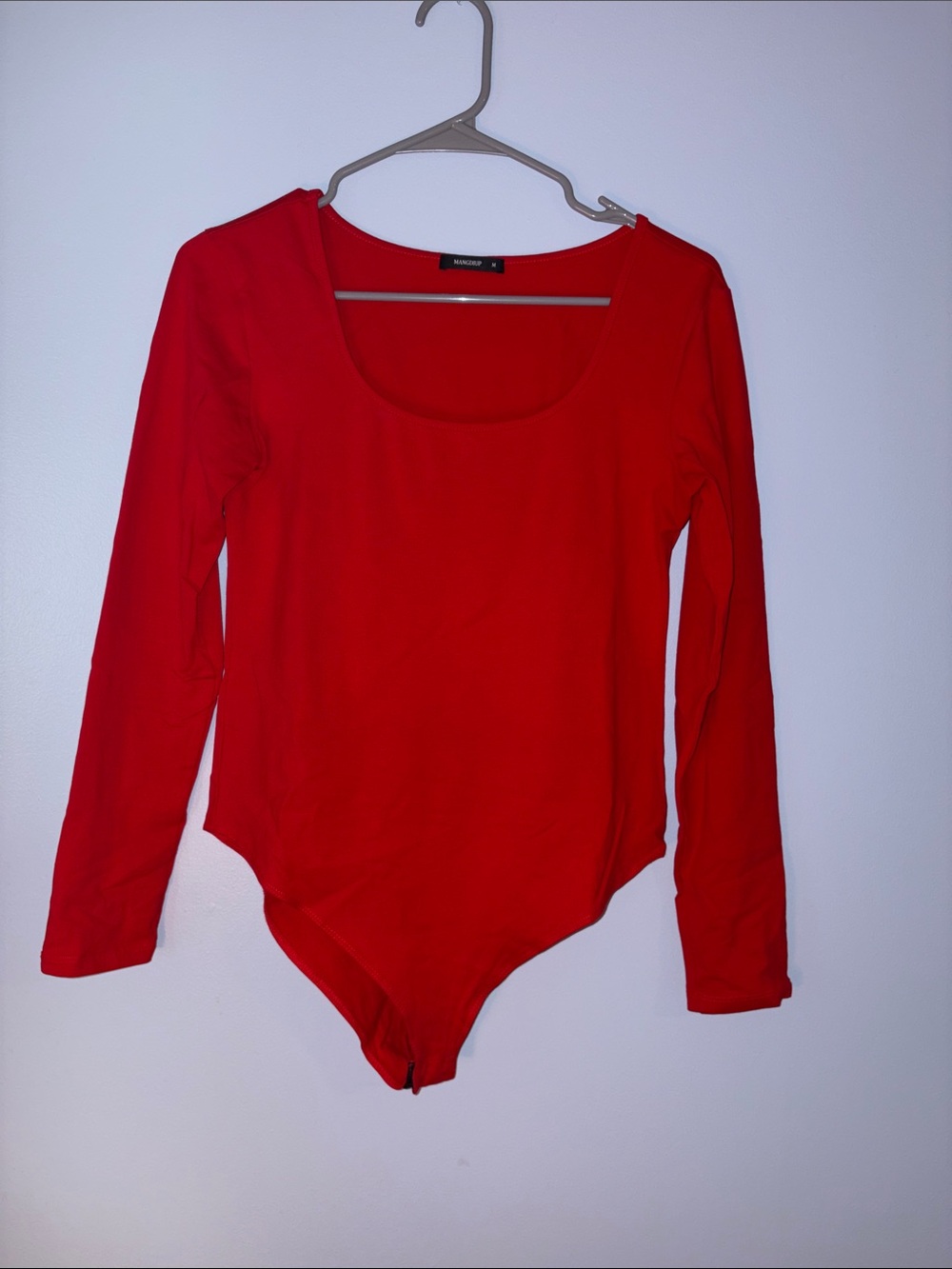 Amazon Red Long-Sleeve Scoop Neck Bodysuit